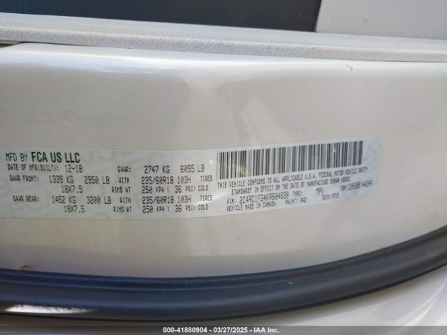 2C4RC1FG4KR604930 Chrysler Pacifica Touring Plus