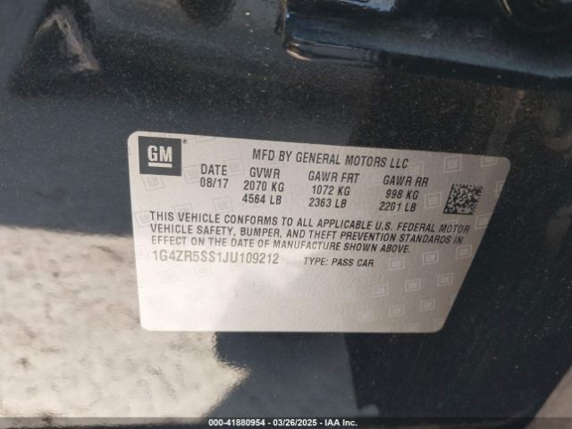 1G4ZR5SS1JU109212 Buick Lacrosse Premium