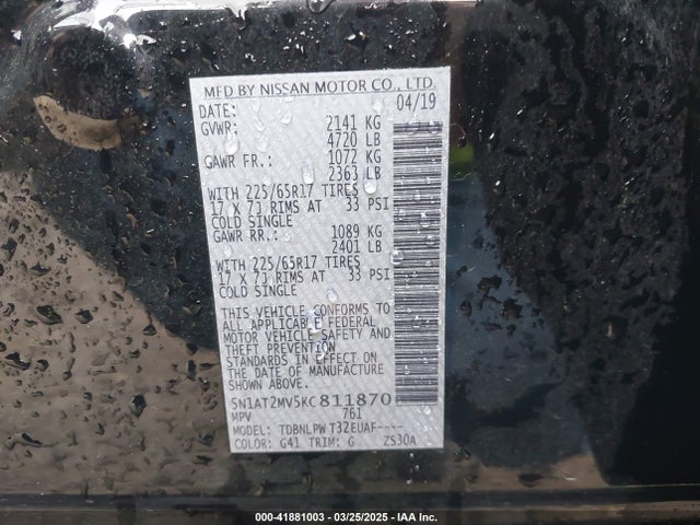 Nissan ROGUE S 2019 5N1AT2MV5KC811870 Image 9