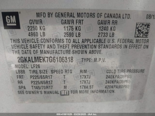 2GKALMEK7G6106318 GMC Terrain Sle-1