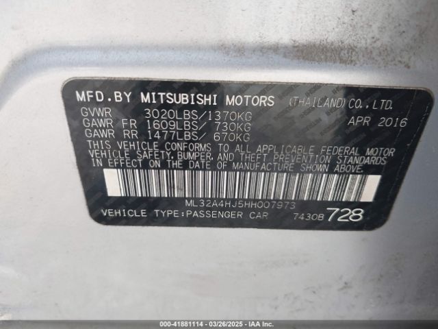 2017 MITSUBISHI MIRAGE ML32A4HJ5HH007973 Photo 8