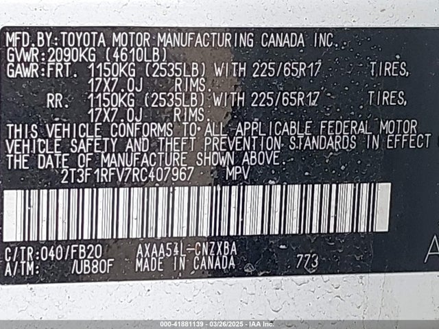 Toyota RAV4 LE 2024 2T3F1RFV7RC407967 Image 9