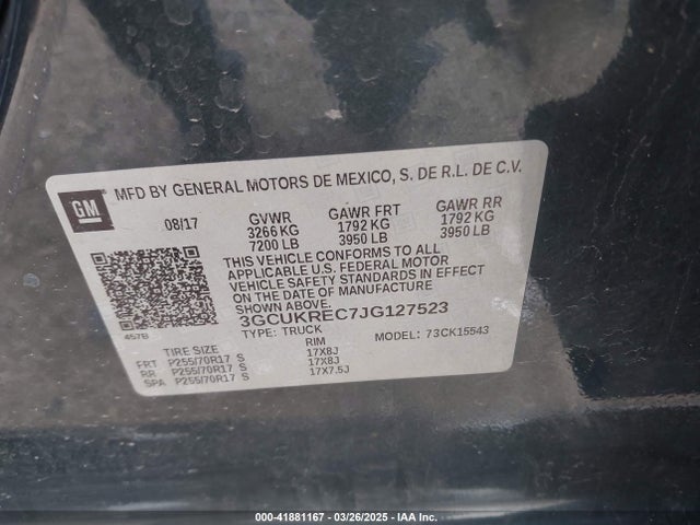 3GCUKREC7JG127523 Chevrolet Silverado 1500 1lt