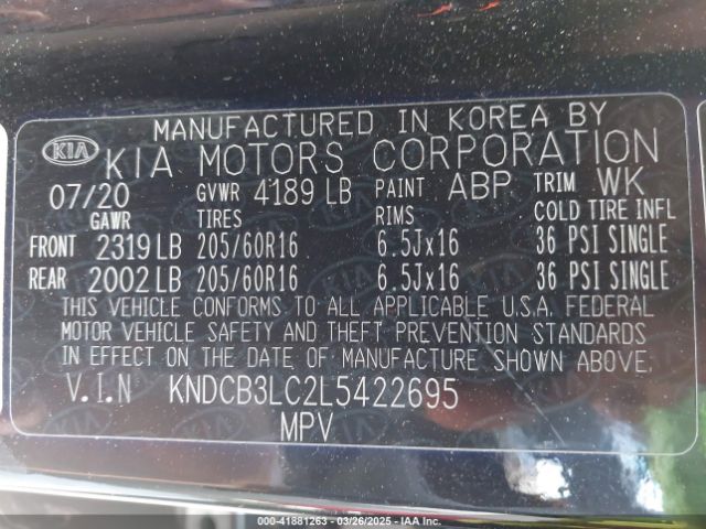 KNDCB3LC2L5422695 KIA Niro Lxs