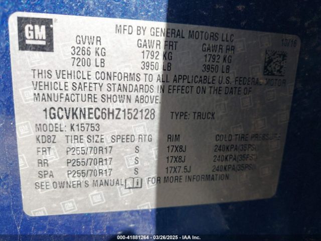 1GCVKNEC6HZ152128 Chevrolet Silverado 1500 Ls