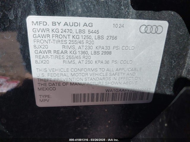 2025 AUDI Q5 WA1GAAFY7S2022643 Photo 8