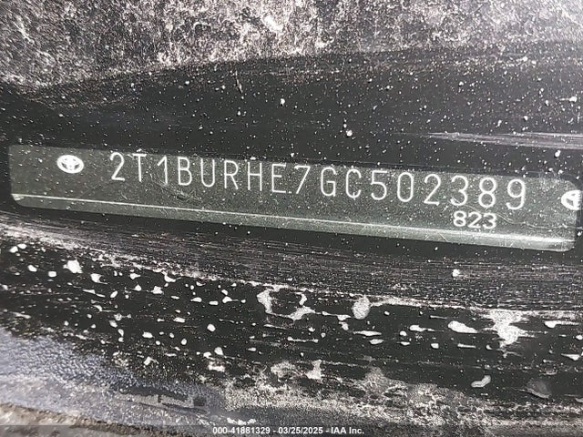 2T1BURHE7GC502389 Toyota COROLLA LE