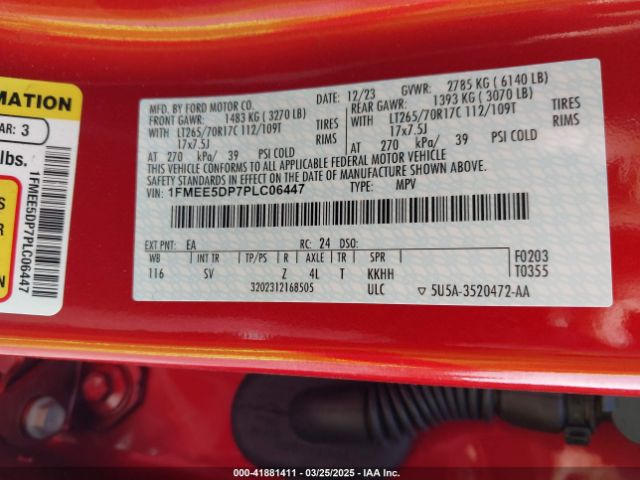 1FMEE5DP7PLC06447 Ford Bronco Black Diamond