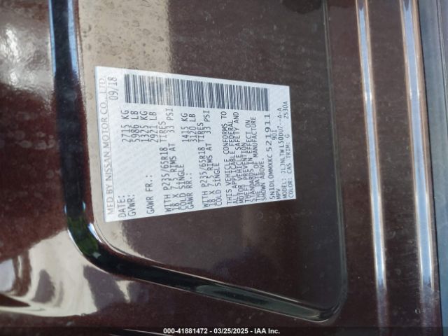5N1DL0MMXKC521911 Infiniti QX60 LUXE
