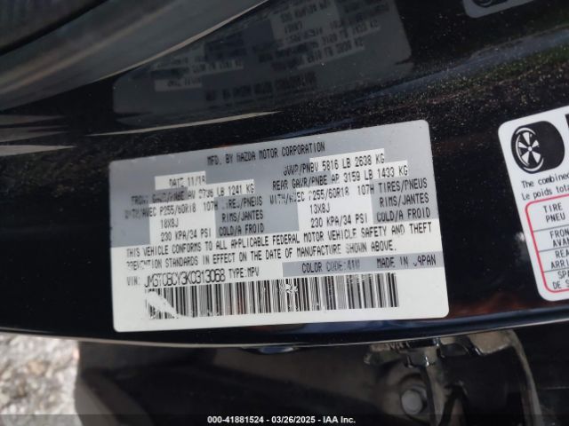JM3TCBCY3K0313068 Mazda Cx-9 Touring