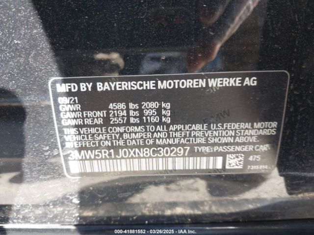 3MW5R1J0XN8C30297 BMW 330I