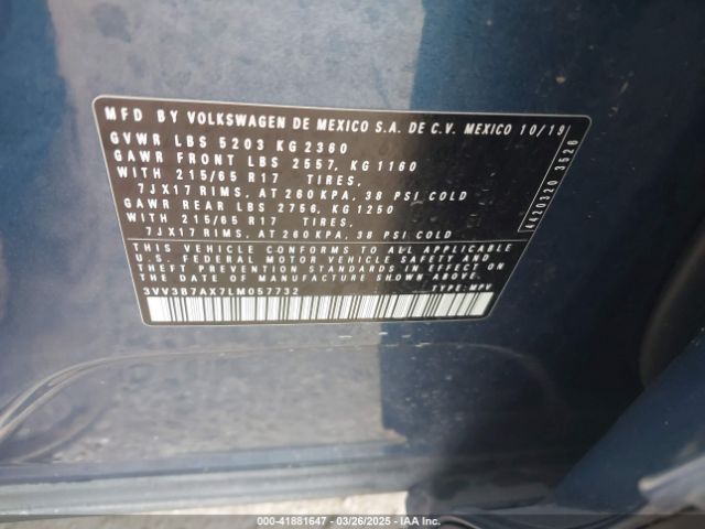 2020 VOLKSWAGEN TIGUAN 3VV3B7AX7LM057732 Photo 8