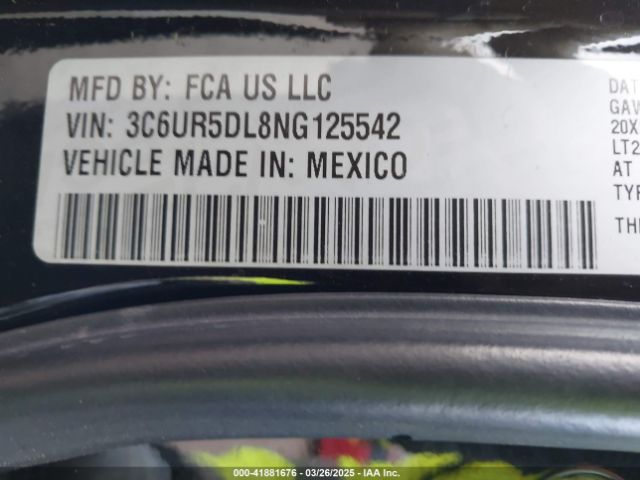 3C6UR5DL8NG125542 RAM 2500 Lone Star  4x4 6'4 Box