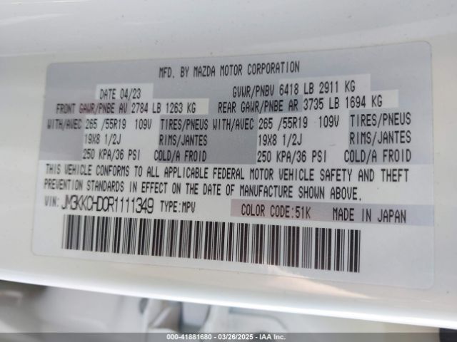JM3KKCHD0R1111349 Mazda Cx-90 3.3 Turbo Preferred Plus