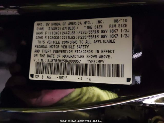 2011 ACURA RDX 5J8TB2H25BA000857 Photo 8