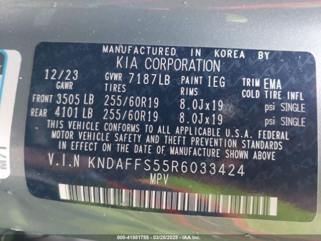 2024 KIA EV9 KNDAFFS55R6033424 Photo 8