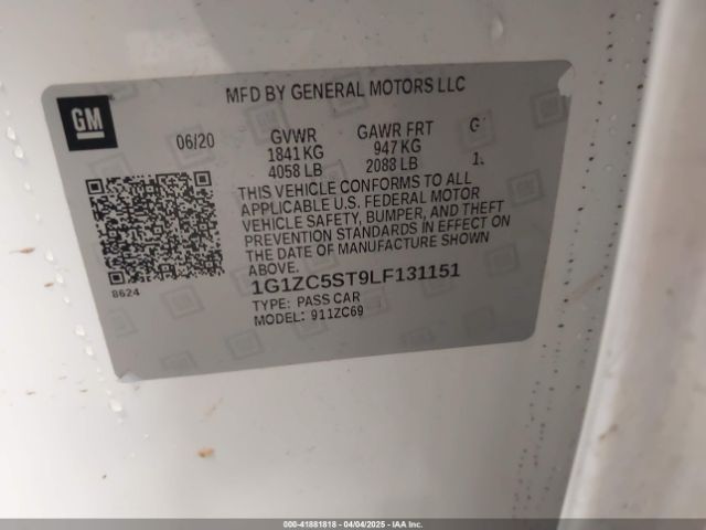 1G1ZC5ST9LF131151 Chevrolet Malibu Fwd 1fl