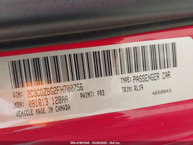 Dodge Challenger Sxt Plus 2015 2C3CDZBG2FH700756 Image 9