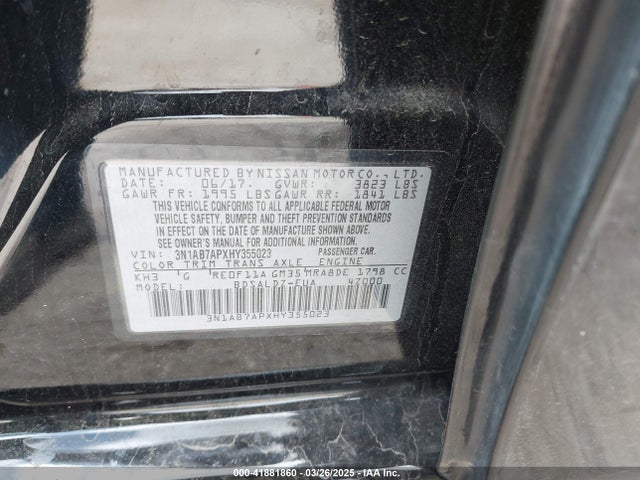 3N1AB7APXHY355023 Nissan SENTRA SV