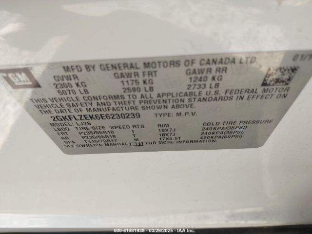 2GKFLZEK6E6230239 GMC Terrain Denali