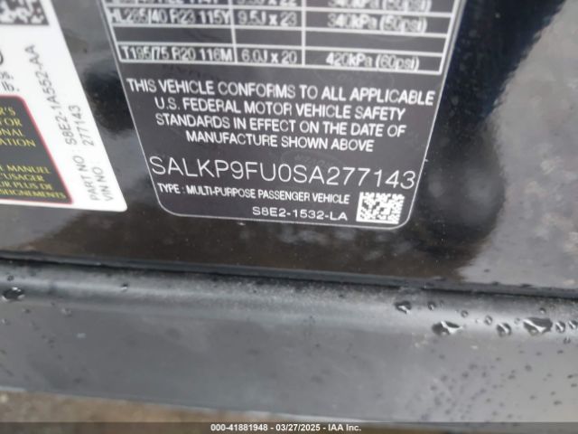 SALKP9FU0SA277143 Land Rover Range Rover P400 Se