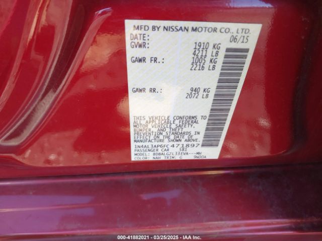 1N4AL3AP6FC471897 Nissan Altima 2.5 S
