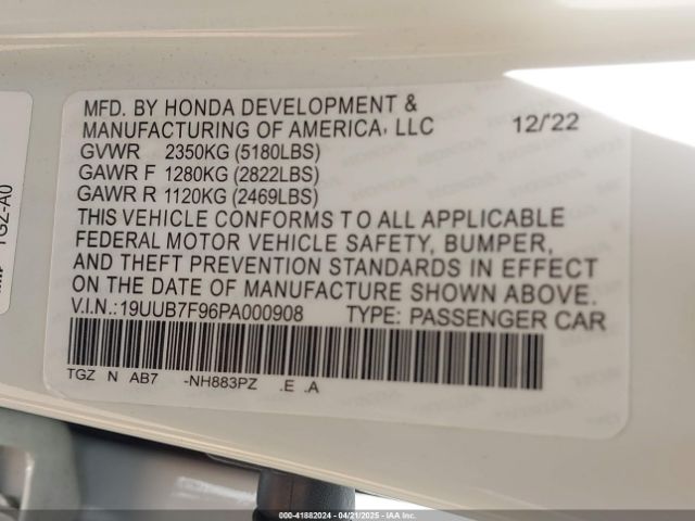 19UUB7F98NA002494 Acura Tlx Type S - Hp Wheel And Tire