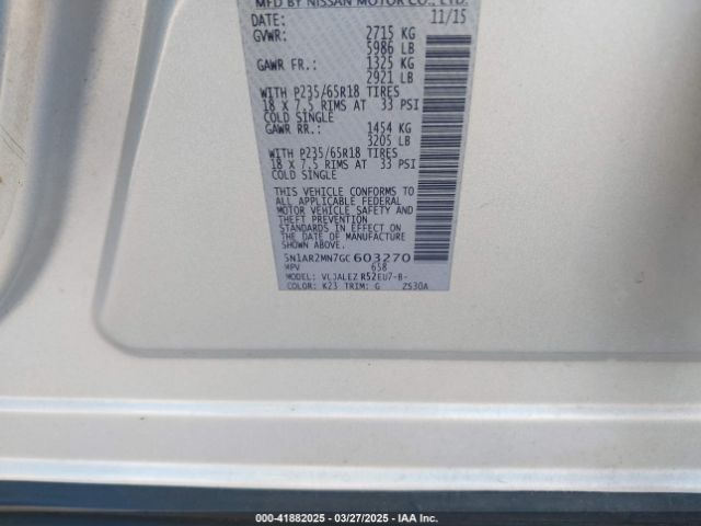 5N1AR2MN7GC603270 Nissan Pathfinder