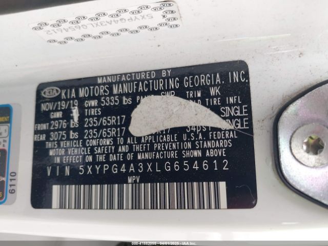 5XYPG4A3XLG654612 KIA Sorento 2.4l L