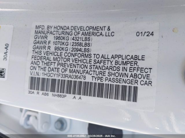 2024 HONDA ACCORD 1HGCY1F33RA036478 Photo 8