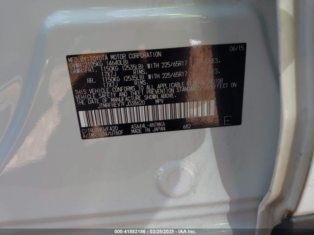 JTMRFREV7FJ038620 Toyota Rav4 Xle