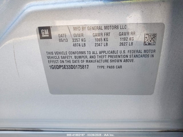 2013 CADILLAC CTS 1G6DP5E33D0175817 Photo 8