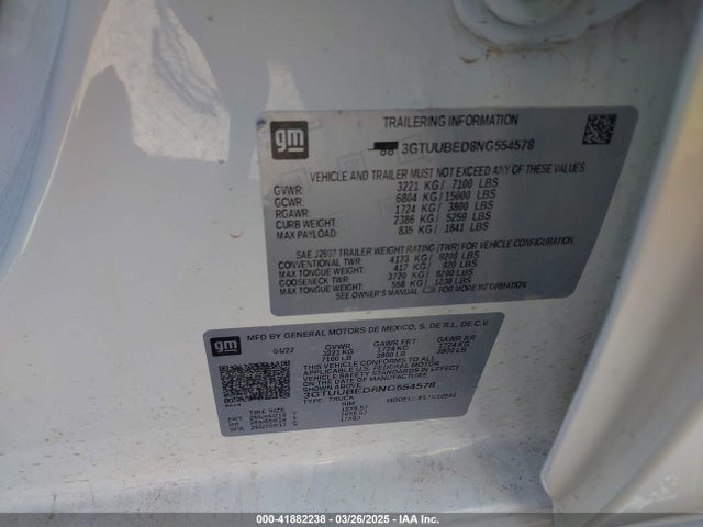 3GTUUBED8NG554578 GMC l84