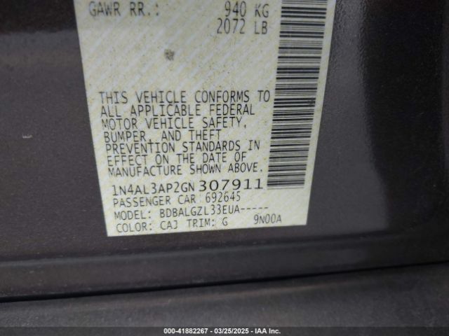 1N4AL3AP2GN307911 Nissan Altima