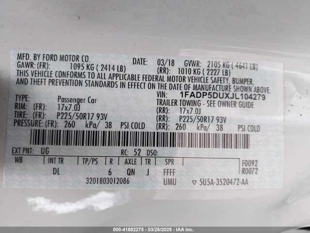 1FADP5DUXJL104279 Ford C-max Hybrid Titanium