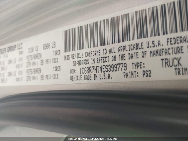 1C6RR7NT4ES399779 RAM 1500 Laramie