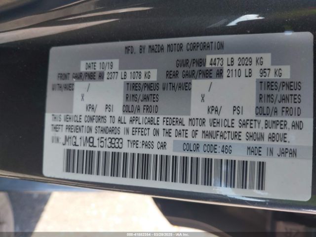 JM1GL1VM9L1513933 Mazda Mazda6 Touring
