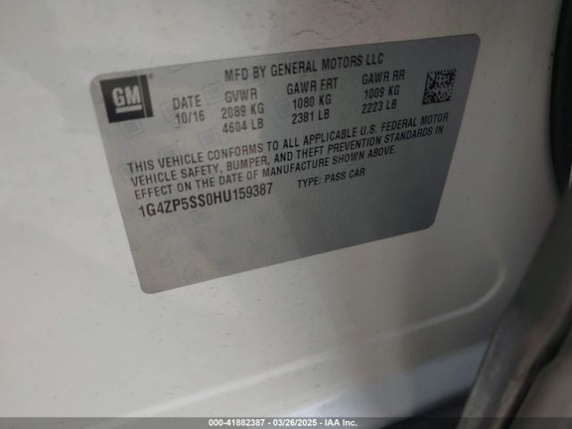 1G4ZP5SS0HU159387 Buick Lacrosse Essence