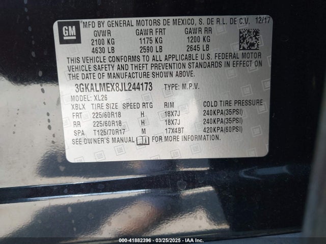 3GKALMEX8JL244173 GMC Terrain Sle