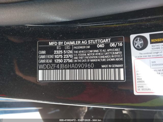 WDDZF4JB6HA090960 Mercedes-Benz m274