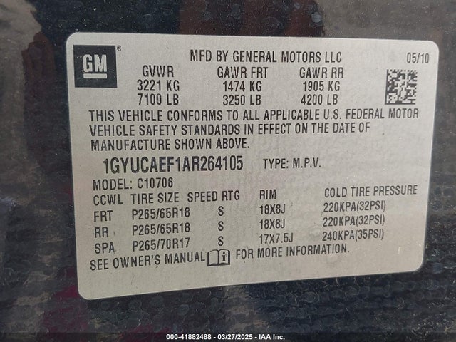2010 CADILLAC ESCALADE 1GYUCAEF1AR264105 Photo 8