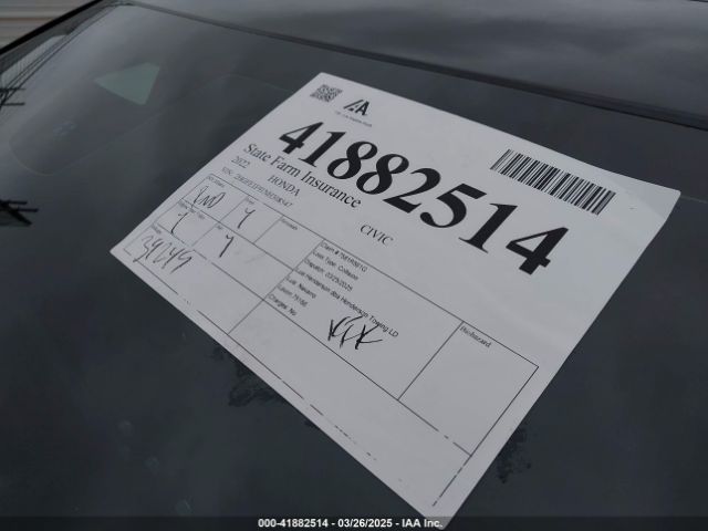 2HGFE1F91NH308547 Honda Civic Touring