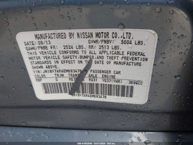 JN1BV7AR4EM693478 Infiniti Q50 Premium