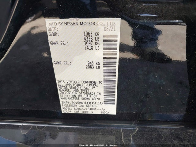 1N4BL4CV0MN400900 Nissan 2021