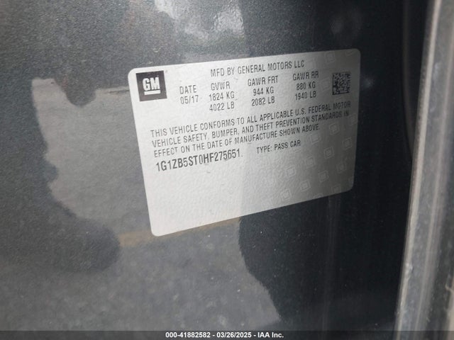 1G1ZB5ST0HF275651 Chevrolet MALIBU LS