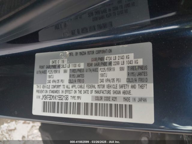 JM3KFBDMXK1562198 Mazda Cx-5 Grand Touring