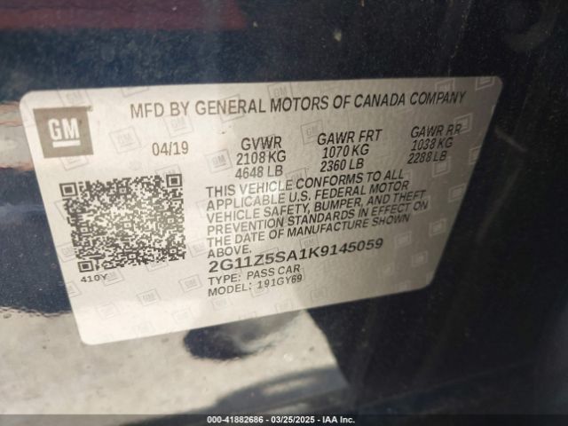 2G11Z5SA1K9145059 Chevrolet IMPALA LT
