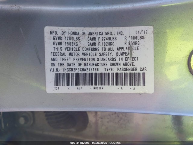 1HGCR2F3XHA215196 Honda ACCORD LX