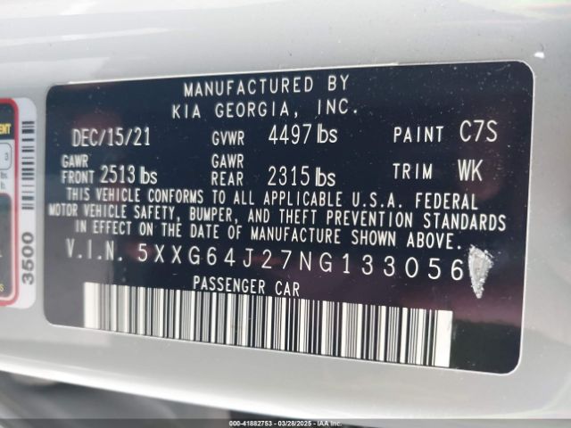 5XXG64J27NG133056 KIA K5 Gt-line