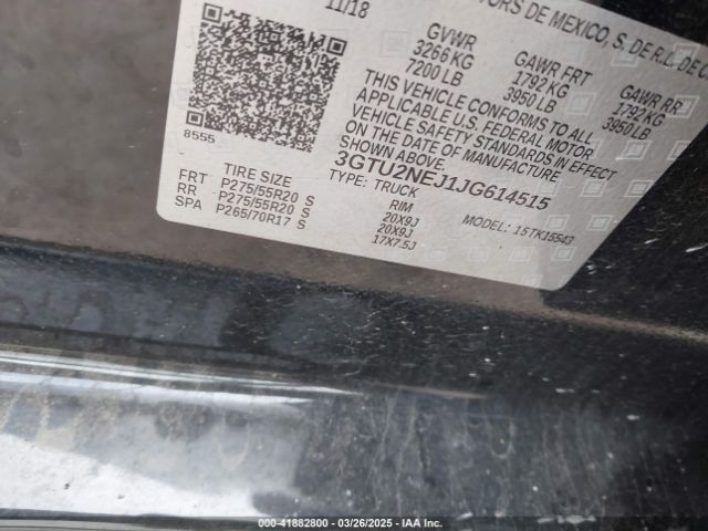 3GTU2NEJ1JG614515 GMC Sierra 1500 Slt